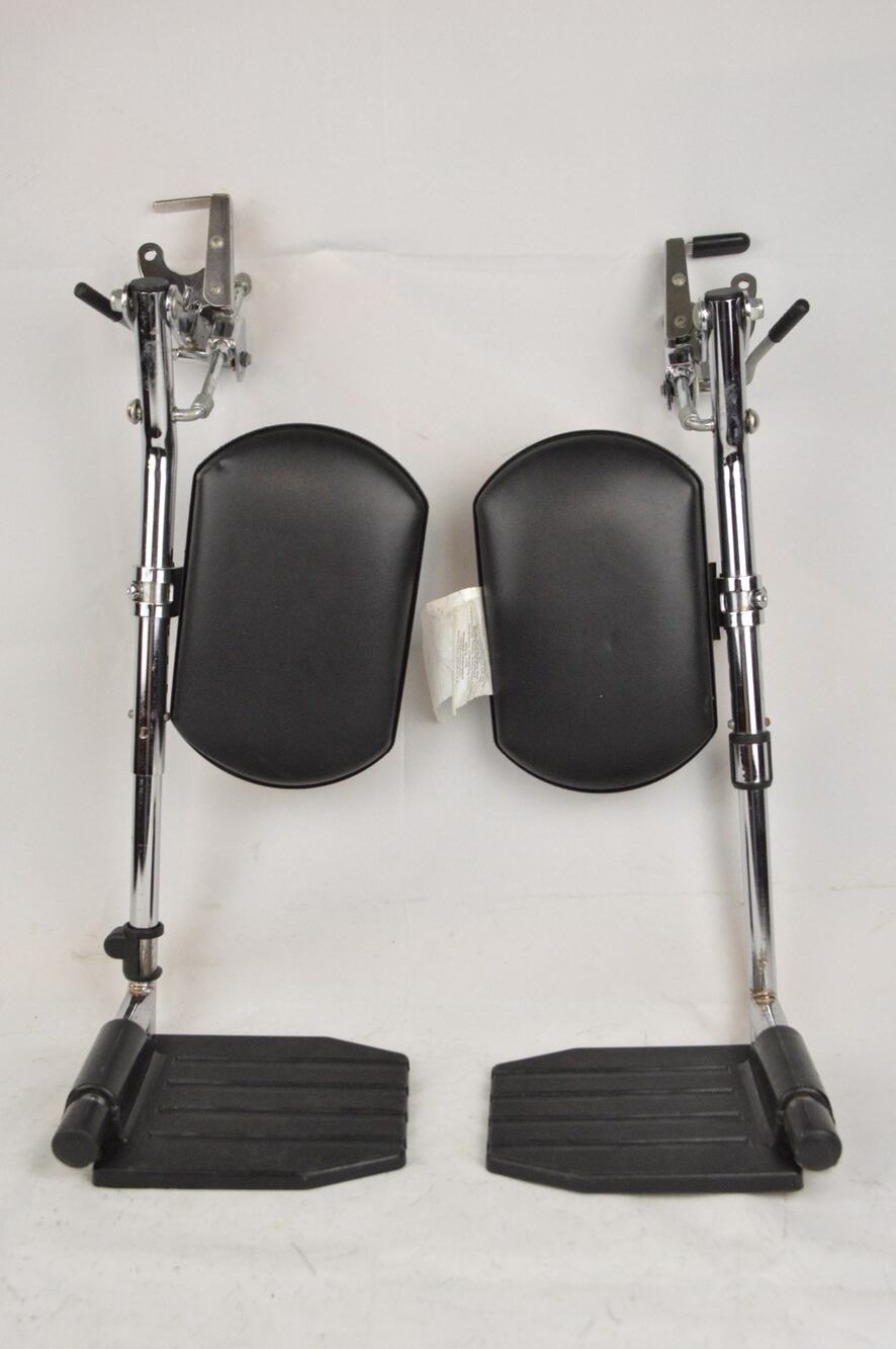 Invacare T94HC-3778 Adjustable Clip-On Footrests Pair Chrome For Wheelchair